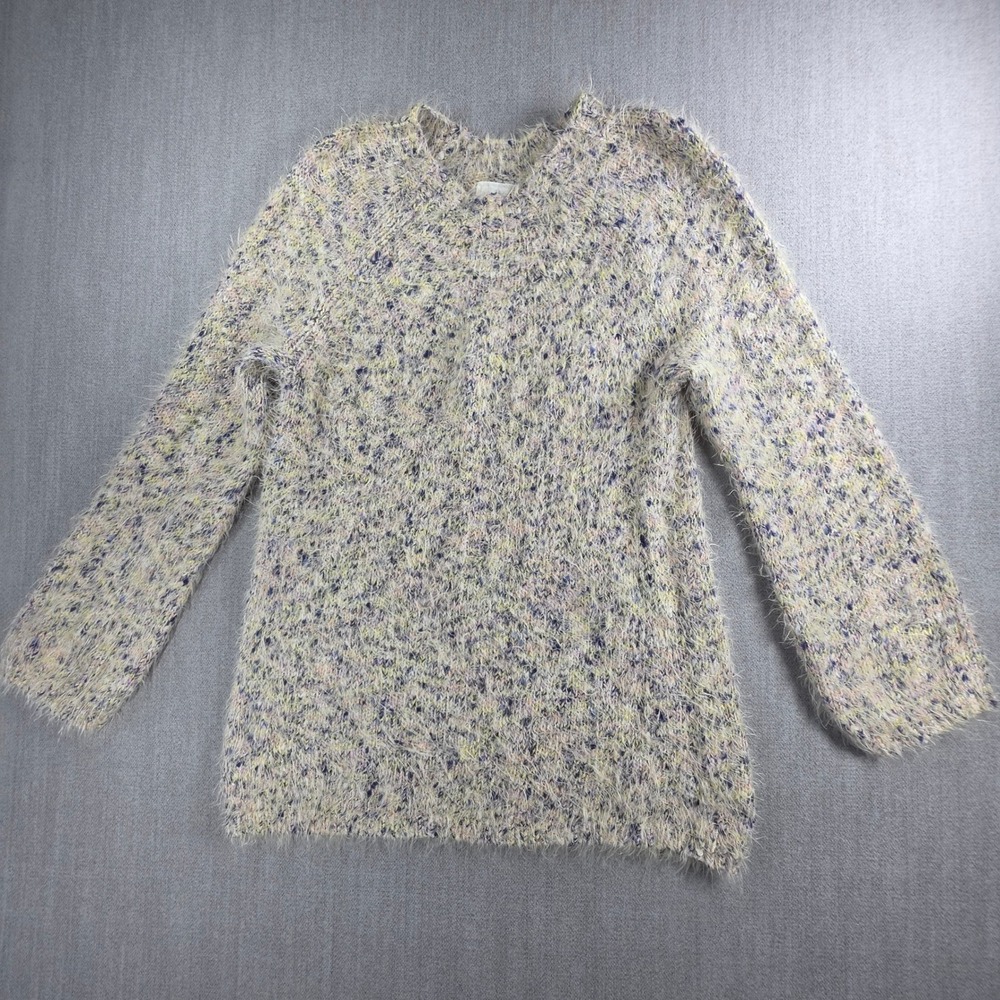 Lou‎ & Grey Sweater Womens XS Multicolor Eyelash Knit Fuzzy Marled Crewneck
